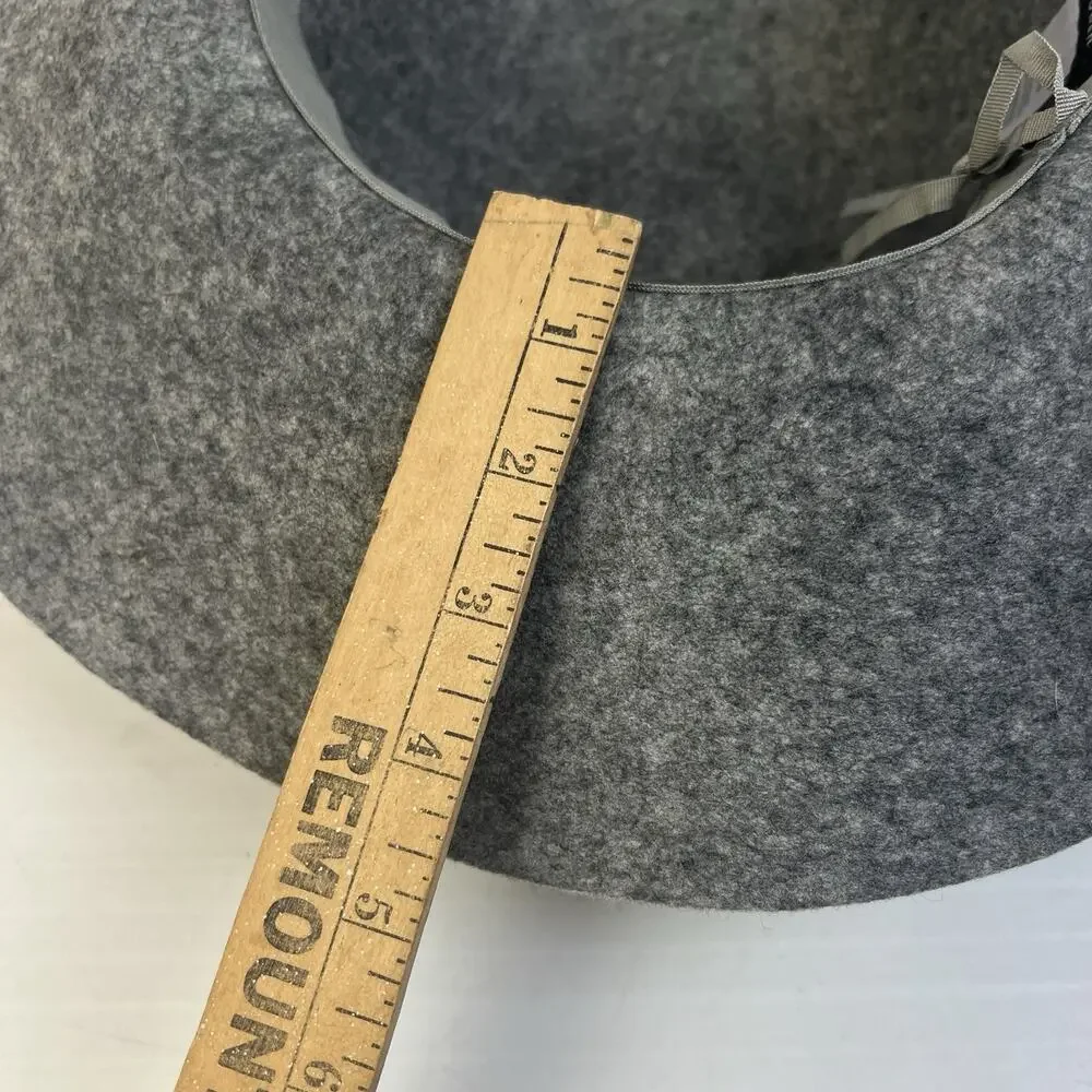 Halogen Wool Felt Floppy Wide Brim Hat Gray Adjustable Size Outdoors Festival